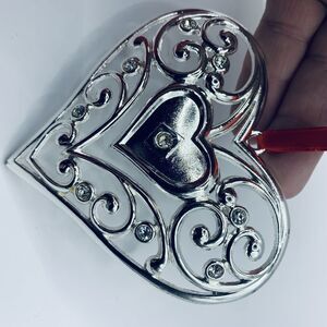 Lenox Sparkle & Scroll Lot of 3 Silver-plate Christmas Ornaments BELL, SANTA, HE